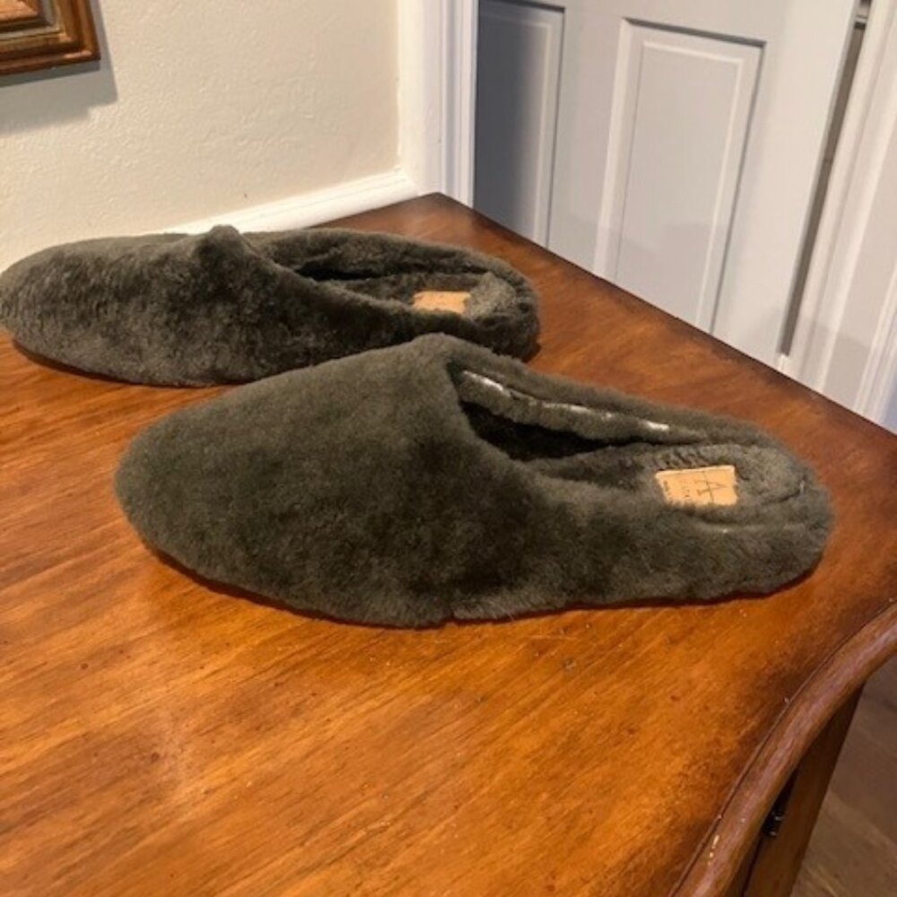 Aquatalia Emilia Shearling Mules Green Women's Size 9 - Good Clean Condition